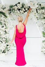Load image into Gallery viewer, POPPY COWL CAPE BACK FISHTAIL DRESS