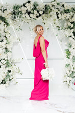 Load image into Gallery viewer, POPPY COWL CAPE BACK FISHTAIL DRESS
