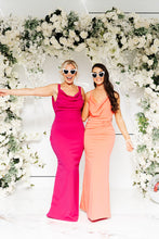 Load image into Gallery viewer, POPPY COWL CAPE BACK FISHTAIL DRESS