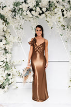Load image into Gallery viewer, CAMILLE BOW COWL NECK FISHTAIL DRESS