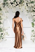 Load image into Gallery viewer, CAMILLE BOW COWL NECK FISHTAIL DRESS