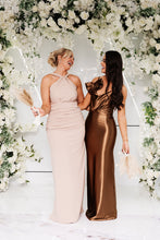 Load image into Gallery viewer, SIENNA TWIST HALTER RUCHED FISHTAIL DRESS