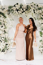Load image into Gallery viewer, CAMILLE BOW COWL NECK FISHTAIL DRESS