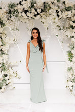 Load image into Gallery viewer, HATTIE TIE SHOULDER COWL FISHTAIL DRESS