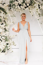 Load image into Gallery viewer, HARPER TWIST SHOULDER GOWN SPLIT DRESS