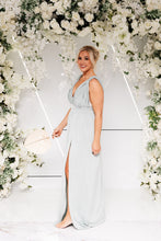 Load image into Gallery viewer, HARPER TWIST SHOULDER GOWN SPLIT DRESS