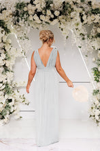 Load image into Gallery viewer, HARPER TWIST SHOULDER GOWN SPLIT DRESS