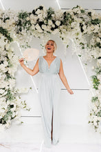 Load image into Gallery viewer, HARPER TWIST SHOULDER GOWN SPLIT DRESS