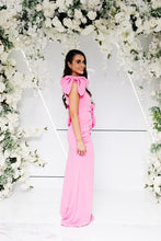 Load image into Gallery viewer, REBECCA CAPE SHOULDER RUCHED FISHTAIL DRESS