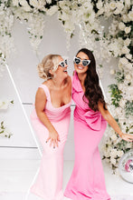 Load image into Gallery viewer, REBECCA CAPE SHOULDER RUCHED FISHTAIL DRESS