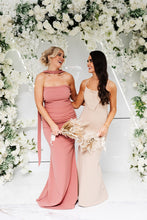 Load image into Gallery viewer, BONNIE DRAPE NECK RUCHED FISHTAIL DRESS