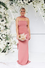 Load image into Gallery viewer, BONNIE DRAPE NECK RUCHED FISHTAIL DRESS