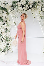 Load image into Gallery viewer, BONNIE DRAPE NECK RUCHED FISHTAIL DRESS