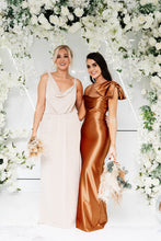 Load image into Gallery viewer, ISLA DRAPE ARM BOW SHOULDER FISHTAIL DRESS