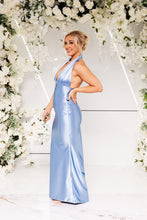 Load image into Gallery viewer, STEFANI PLUNGE HALTER BACKLESS FISHTAIL DRESS