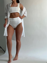 Load image into Gallery viewer, WHITE WIDE STRAP HIGH WAIST BIKINI
