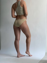 Load image into Gallery viewer, NUDE ONE SHOULDER SEQUIN CROP BIKINI