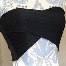 Load image into Gallery viewer, BLACK LUXE RIB TWIST BANDEAU TOP