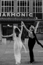 Load image into Gallery viewer, BONNIE SCARF NECK FULLY RUCHED FISHTAIL DRESS