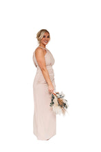 Load image into Gallery viewer, SIENNA TWIST HALTER RUCHED FISHTAIL DRESS