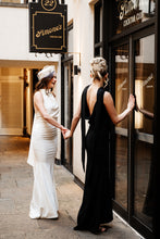 Load image into Gallery viewer, ELLIE COWL BACK RUCHED BOW BUM FISHTAIL DRESS