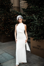 Load image into Gallery viewer, ELLA HALTER COWL FISHTAIL DRESS
