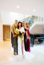 Load image into Gallery viewer, CAMILLE RUCHED FISHTAIL SHINE DRESS