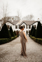 Load image into Gallery viewer, REBECCA CAPE SHOULDER RUCHED FISHTAIL DRESS