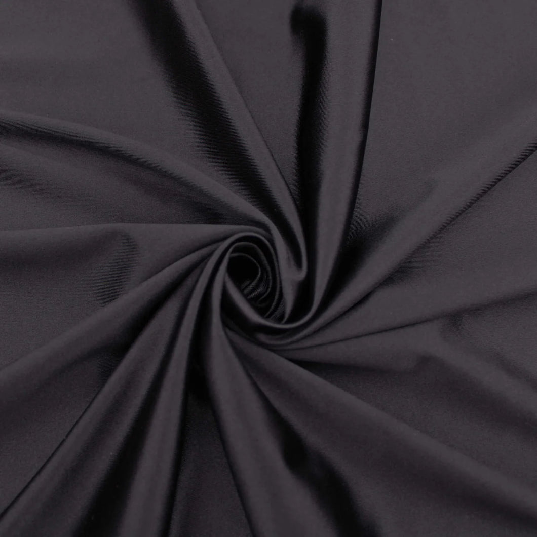 BLACK STRETCH SATIN