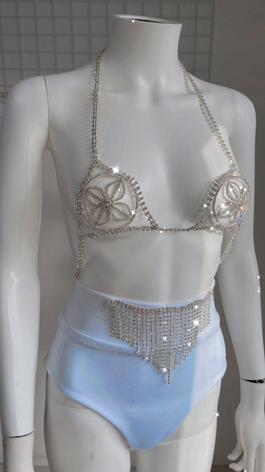 ELABEST Crystal Underwear Silver Sparkly Rhinestone Vietnam