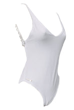 Load image into Gallery viewer, BRIDAL WHITE RUCHE BUM SWIMSUIT